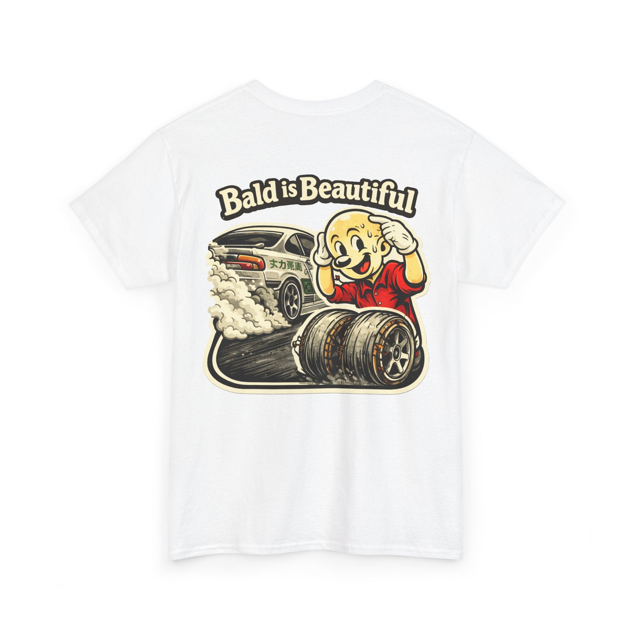 Funny "Bald Is Beautiful" burnout/drift tee
