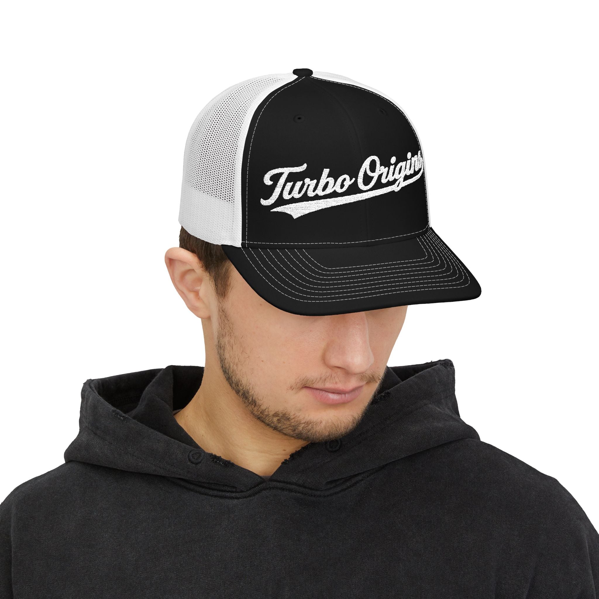 Embroidered Snapback Mesh Hat