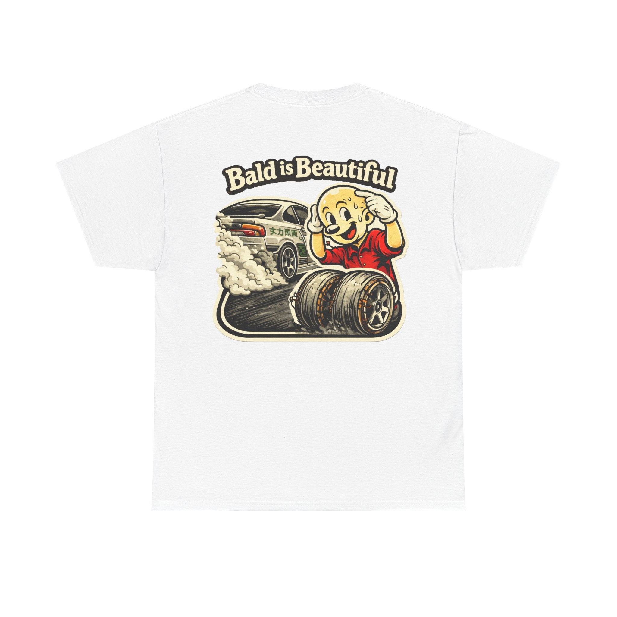 Funny "Bald Is Beautiful" burnout/drift tee