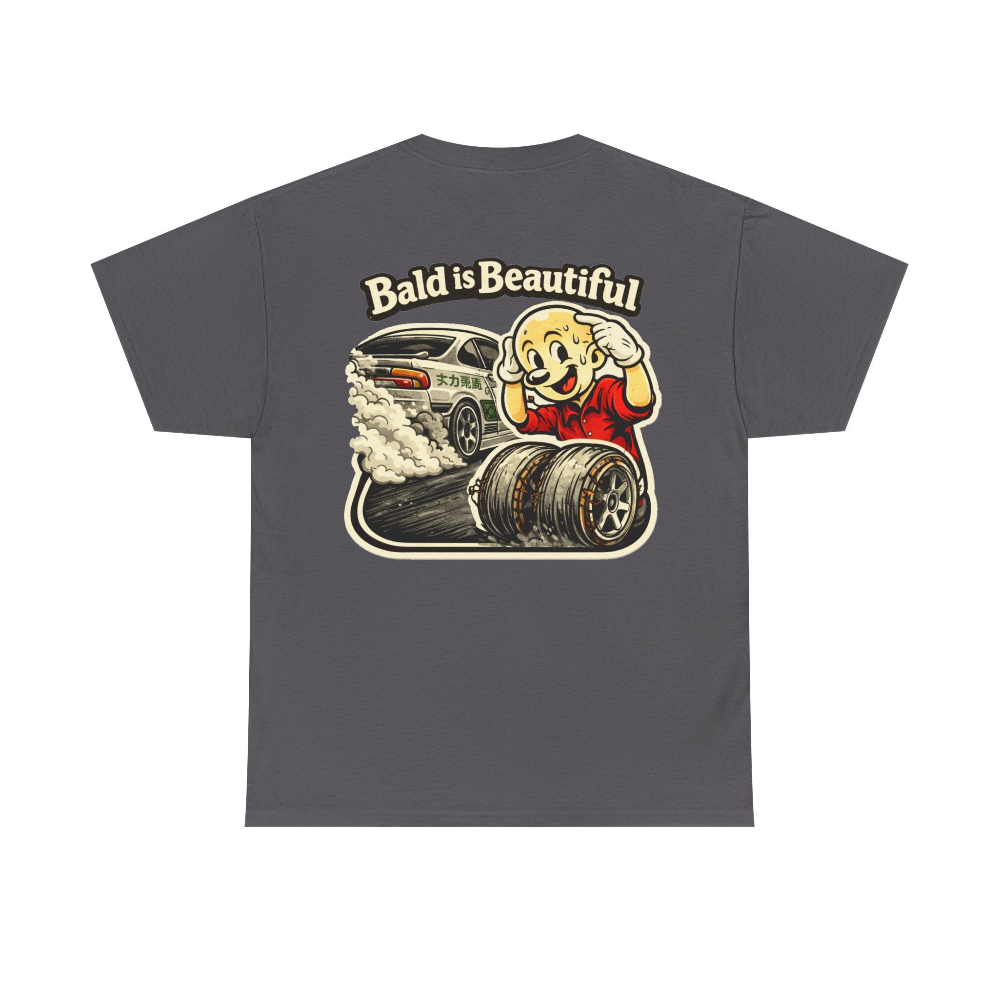 Funny "Bald Is Beautiful" burnout/drift tee