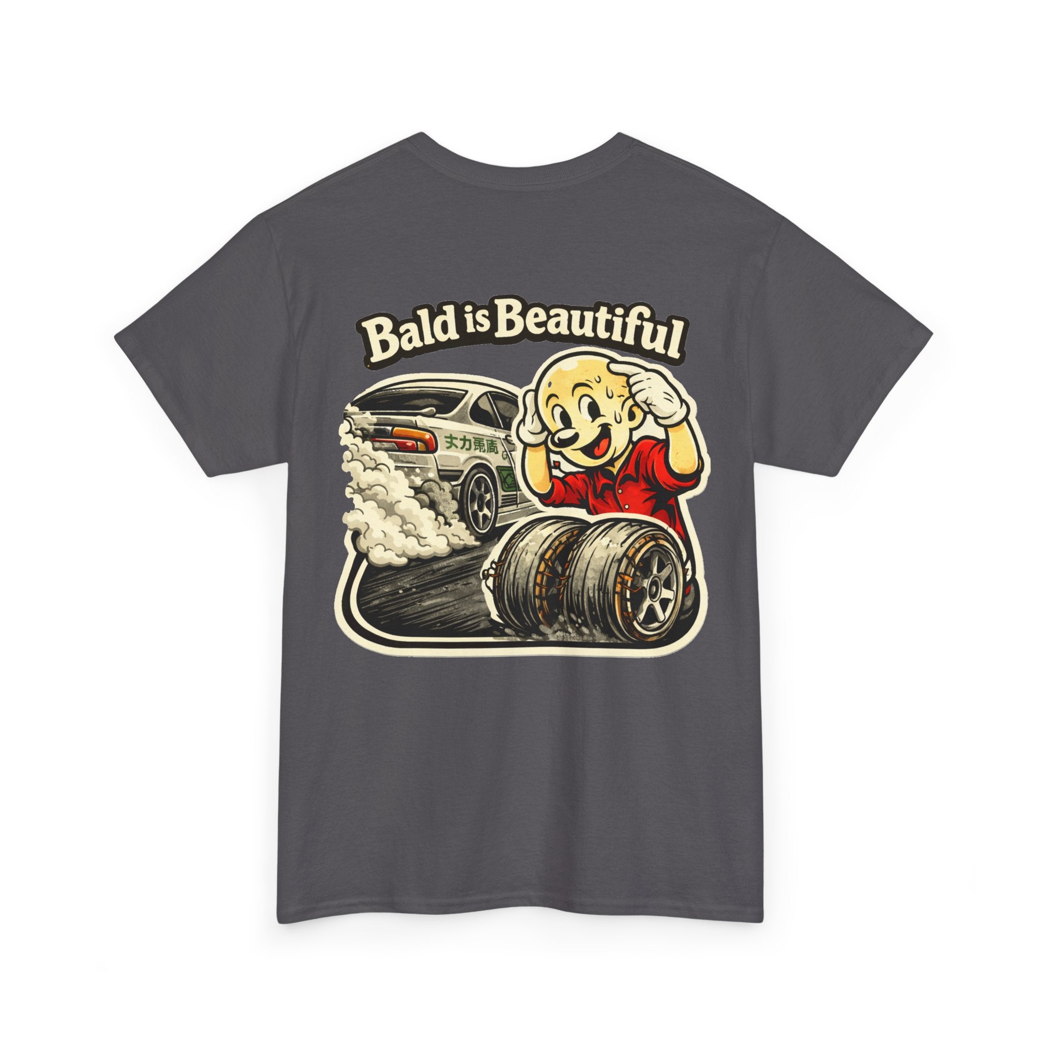 Funny "Bald Is Beautiful" burnout/drift tee